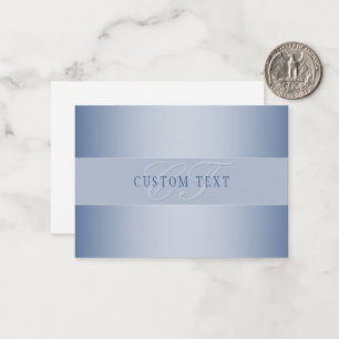 Elegant Editable Monogram Script Writing Blå Anteckningskort