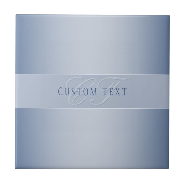 Elegant Editable Monogram Script Writing | Blå Kakelplatta (Framsidan)