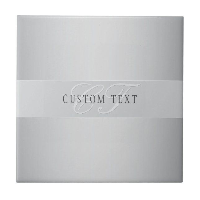 Elegant Editable Monogram Script Writing | Grått Kakelplatta (Framsidan)