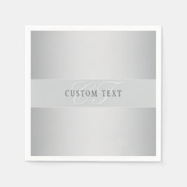 Elegant Editable Monogram Script Writing | Grått Pappersservett