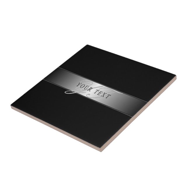 Elegant Editable Monogram Script Writing | Svart Kakelplatta (Sidan)