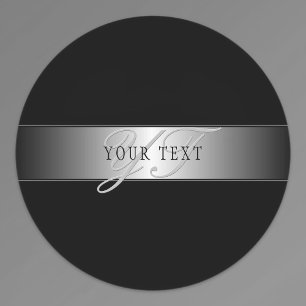 Elegant Editable Monogram Script Writing Svart Klistermärke