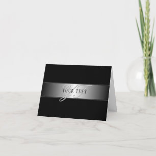 Elegant Editable Monogram Script Writing Svart Kort