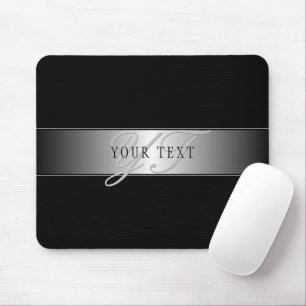 Elegant Editable Monogram Script Writing Svart Musmatta