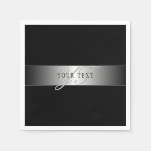 Elegant Editable Monogram Script Writing Svart Pappersservett