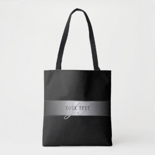 Elegant Editable Monogram Script Writing Svart Tygkasse