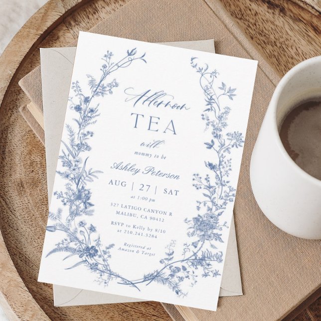 Elegant eftermiddag Bebisdusch för Tea Party Inbjudningar (Skapare uppladdad)