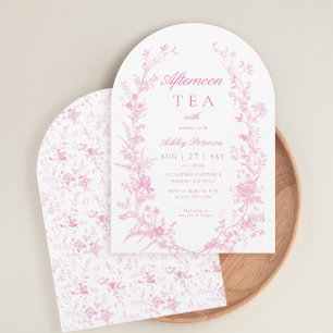 Elegant eftermiddag Tea Party Baby Shower Arch Inbjudningar