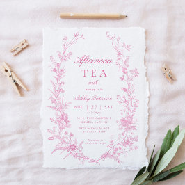 Elegant eftermiddag Tea Party Baby Shower Inbjudningar