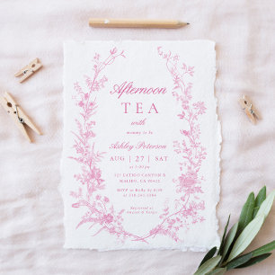 Elegant eftermiddag Tea Party Baby Shower Inbjudningar