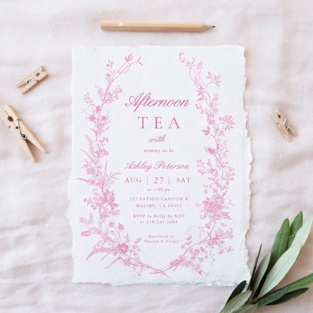 Elegant eftermiddag Tea Party Baby Shower Inbjudningar (Skapare uppladdad)