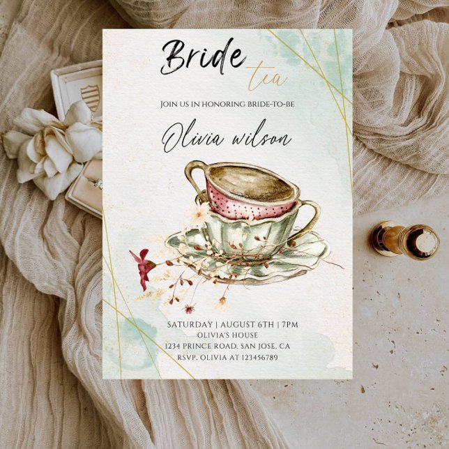 Elegant eftermiddagsteinvitation för bruden inbjudningar (Skapare uppladdad)