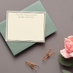 Elegant Eggshell skickat med Kärlek & Hugs Anteckningskort<br><div class="desc">Personligens anteckningskort i ett fint eggshell-färg med penna grått ramar. Skickat med kärlek & hugs från skrivbordet skrivs överst i ett söt skript,  med ditt namn i elegant brev under.</div>
