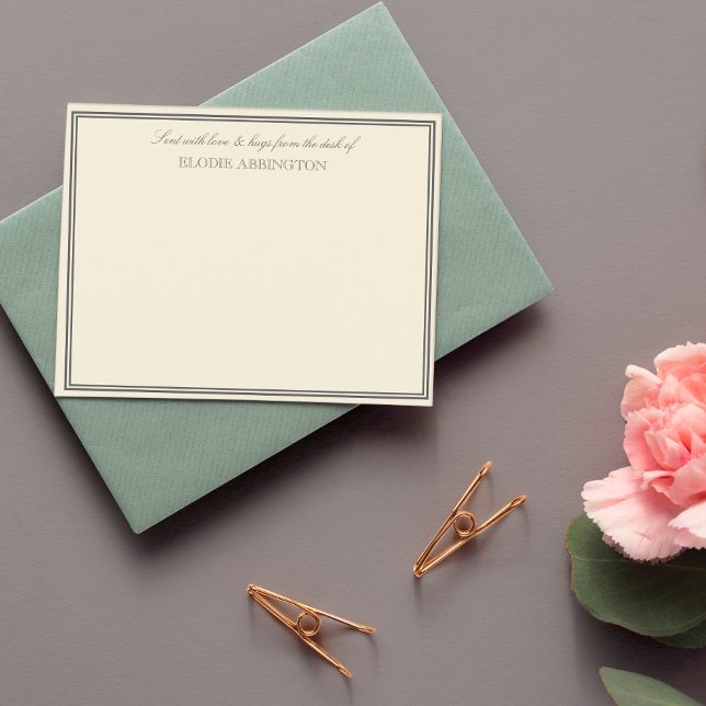 Elegant Eggshell skickat med Kärlek & Hugs Anteckningskort (Skapare uppladdad)