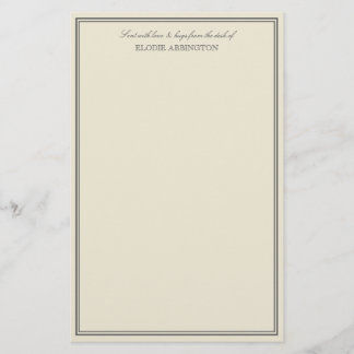 Elegant Eggshell skickat med Kärlek & Hugs Brevpapper