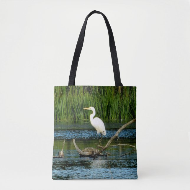 Elegant Egret-utskriften Tote Bag Tygkasse (Framsida)