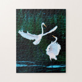 Elegant Egrets in Dance Pussel