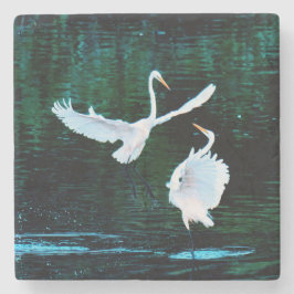 Elegant Egrets in Dance Stenunderlägg