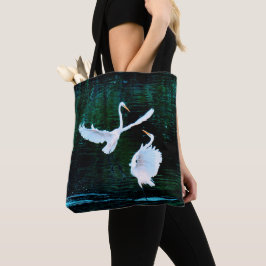 Elegant Egrets in Dance Tygkasse