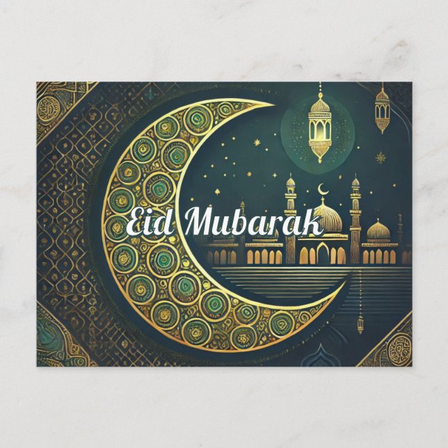 Elegant Eid al-Fitr vycard Eid Mubarak Helgdag Helg Vykort (Framsida)