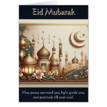 Elegant Eid Card - fred, ljus och tacksamhet