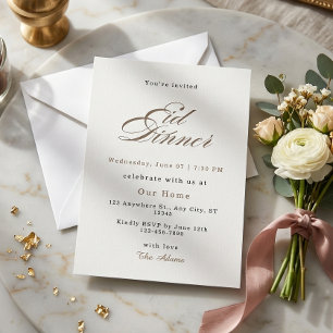 Elegant Eid Middagsinbjudan Minimalistisk Guld  Inbjudningar