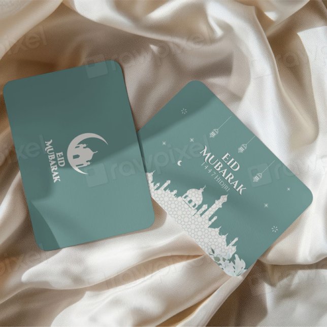 Elegant Eid Mubarak 1447 Hijri gratulationskort  Visitkort (Skapare uppladdad)