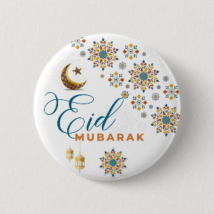 Elegant Eid Mubarak arabisk kalligrafi månar stjär Knapp