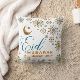 Elegant Eid Mubarak arabisk kalligrafi månar stjär Kudde
