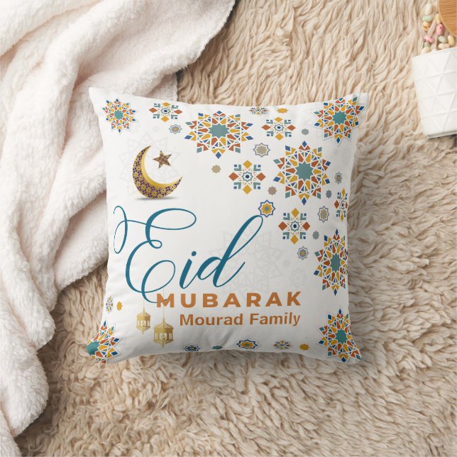 Elegant Eid Mubarak arabisk kalligrafi månar stjär Kudde (Filt)