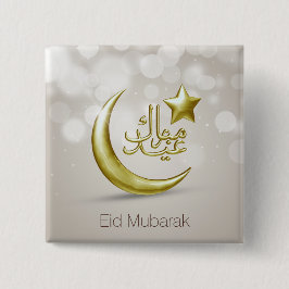 Elegant Eid Mubarak Guld Måne stjärna - knapp