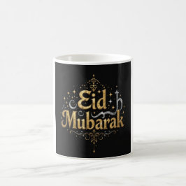 Elegant Eid Mubarak Guld Typografi Kaffemugg