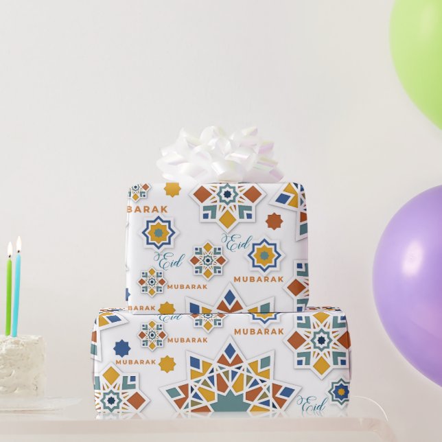 Elegant Eid Mubarak kalligrafi färgrik Presentpapper (Festgåvor)