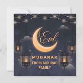 Elegant Eid Mubarak kalligrafi Julkort