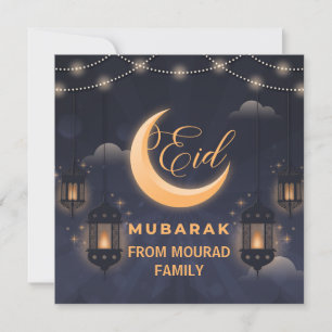 Elegant Eid Mubarak kalligrafi Julkort