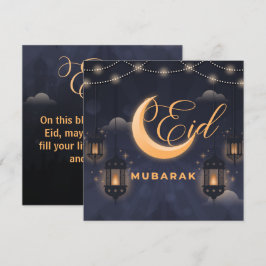 Elegant Eid Mubarak kalligrafi Julkort