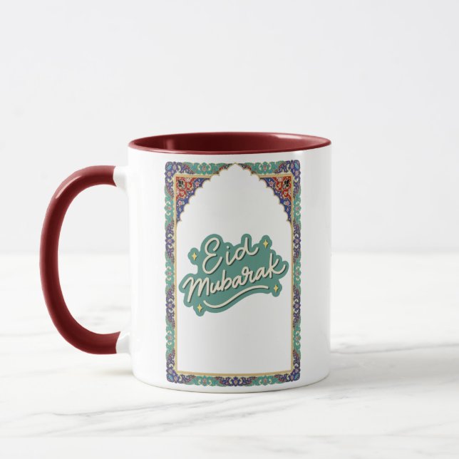 Elegant Eid Mubarak presentmugg med turkisk design Mugg (Vänster)