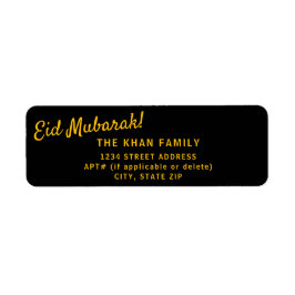 Elegant Eid Mubarak Returadress Sticker-etikett Returadress Etikett
