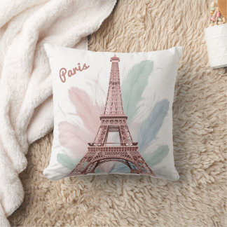Elegant Eiffel Torn Dekorativ kudde med Pastel Fea