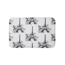 Elegant Eiffel Torn Paris Black White Flourish