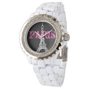 Elegant Eiffel Torn Paris kvinnobevakning Armbandsur
