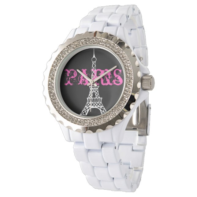 Elegant Eiffel Torn Paris kvinnobevakning Armbandsur (Vinklad)