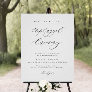 Elegant - ej ansluten Ceremony Bröllop Lodrät-sign Poster