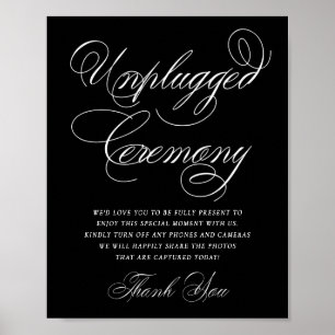 Elegant, ej ansluten Ceremony White Calligraphy Poster