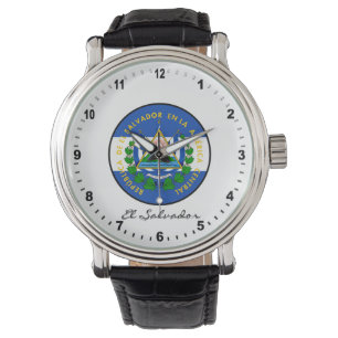 Elegant El Salvador Watch & El Salvador Flagga Armbandsur