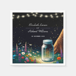 Elegant Eldflugor Rustik Bröllopsinbjudan Pappersservett