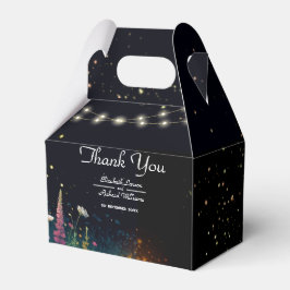 Elegant Eldflugor Rustik Bröllopsinbjudan Presentaskar