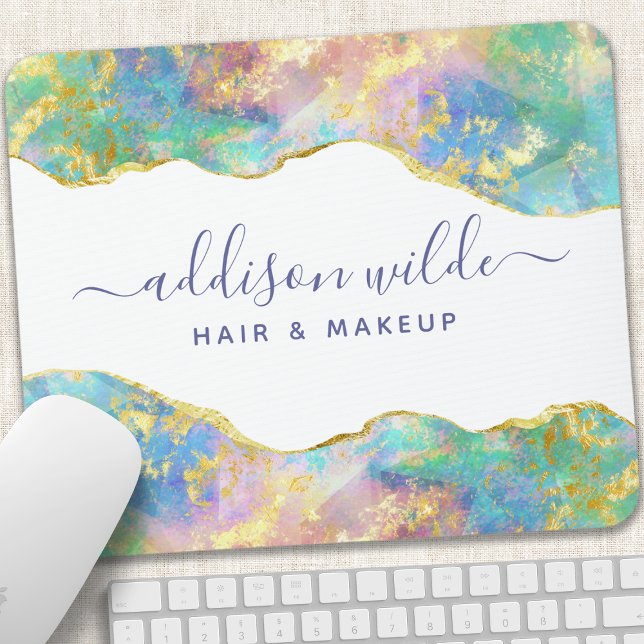 Elegant eldopal regnbåge ädelsten musmattor (Skapare uppladdad)