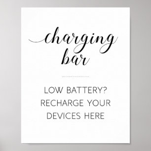 Elegant Electronics Charging Bröllop Sign Poster