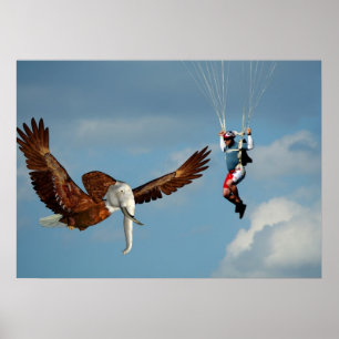 Elegant Elephant Eagle Poster